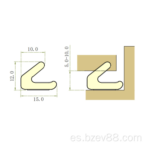 Puerta Ang Ventana de goma Sell Sell Strip Pu Foam Selling Strip